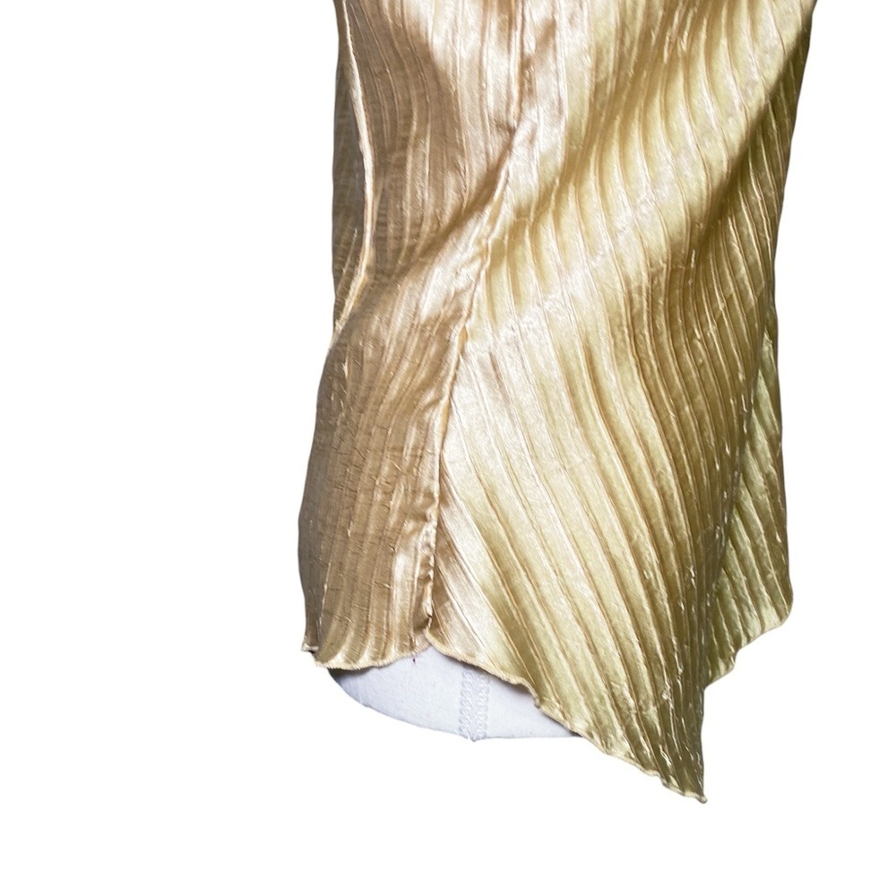 Cato Gold Pleated Women's Blouse - Picture 7 of 14